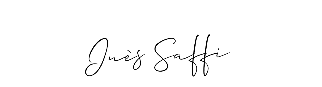 It looks lik you need a new signature style for name Inès Saffi. Design unique handwritten (Allison_Script) signature with our free signature maker in just a few clicks. Inès Saffi signature style 2 images and pictures png