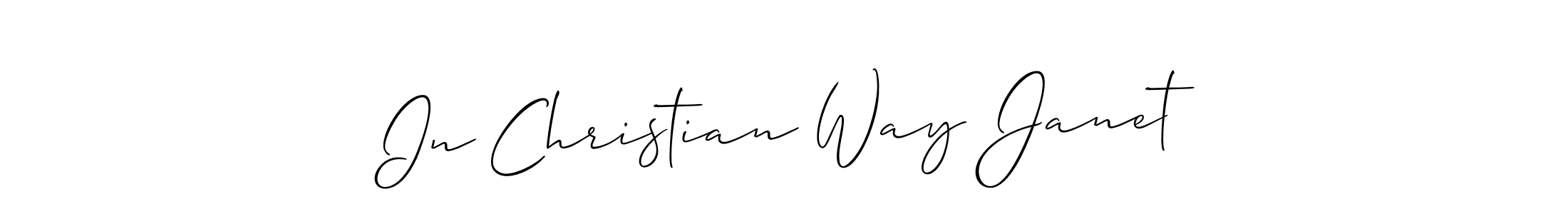 How to make In Christian Way Janet name signature. Use Allison_Script style for creating short signs online. This is the latest handwritten sign. In Christian Way Janet signature style 2 images and pictures png