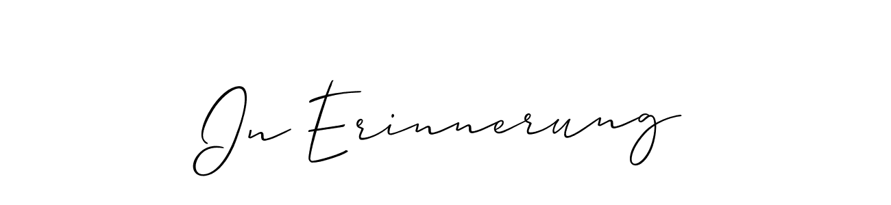 How to make In Erinnerung name signature. Use Allison_Script style for creating short signs online. This is the latest handwritten sign. In Erinnerung signature style 2 images and pictures png