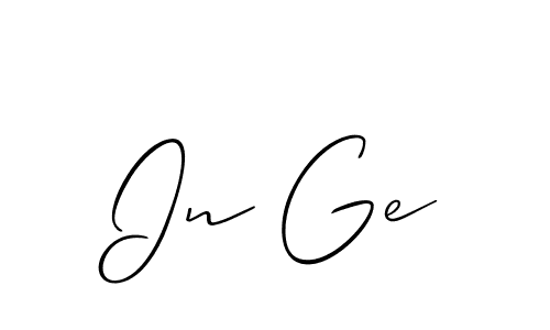 You can use this online signature creator to create a handwritten signature for the name In Ge. This is the best online autograph maker. In Ge signature style 2 images and pictures png