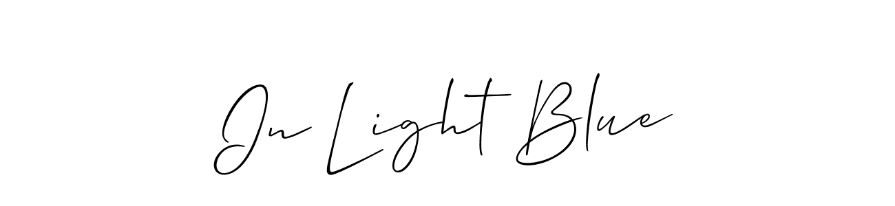 It looks lik you need a new signature style for name In Light Blue. Design unique handwritten (Allison_Script) signature with our free signature maker in just a few clicks. In Light Blue signature style 2 images and pictures png