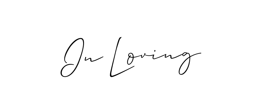 In Loving stylish signature style. Best Handwritten Sign (Allison_Script) for my name. Handwritten Signature Collection Ideas for my name In Loving. In Loving signature style 2 images and pictures png