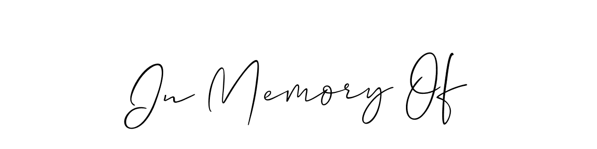 This is the best signature style for the In Memory Of name. Also you like these signature font (Allison_Script). Mix name signature. In Memory Of signature style 2 images and pictures png