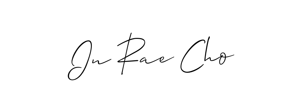 The best way (Allison_Script) to make a short signature is to pick only two or three words in your name. The name In Rae Cho include a total of six letters. For converting this name. In Rae Cho signature style 2 images and pictures png