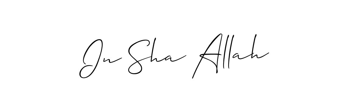 Use a signature maker to create a handwritten signature online. With this signature software, you can design (Allison_Script) your own signature for name In Sha Allah. In Sha Allah signature style 2 images and pictures png