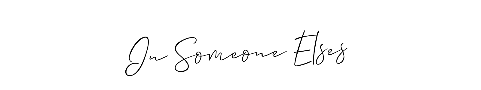 This is the best signature style for the In Someone Elses name. Also you like these signature font (Allison_Script). Mix name signature. In Someone Elses signature style 2 images and pictures png