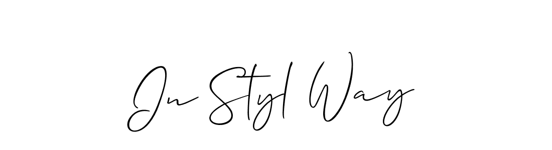 Allison_Script is a professional signature style that is perfect for those who want to add a touch of class to their signature. It is also a great choice for those who want to make their signature more unique. Get In Styl Way name to fancy signature for free. In Styl Way signature style 2 images and pictures png