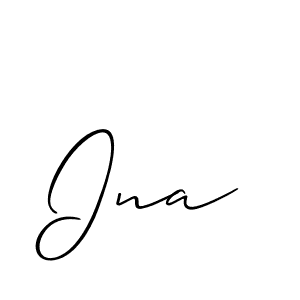 Make a short Ina signature style. Manage your documents anywhere anytime using Allison_Script. Create and add eSignatures, submit forms, share and send files easily. Ina signature style 2 images and pictures png