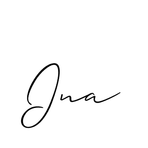 if you are searching for the best signature style for your name Ina. so please give up your signature search. here we have designed multiple signature styles  using Allison_Script. Ina signature style 2 images and pictures png