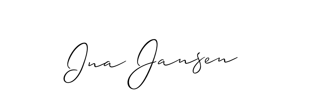 Make a beautiful signature design for name Ina Jansen. With this signature (Allison_Script) style, you can create a handwritten signature for free. Ina Jansen signature style 2 images and pictures png