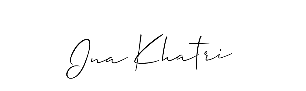 Make a short Ina Khatri signature style. Manage your documents anywhere anytime using Allison_Script. Create and add eSignatures, submit forms, share and send files easily. Ina Khatri signature style 2 images and pictures png