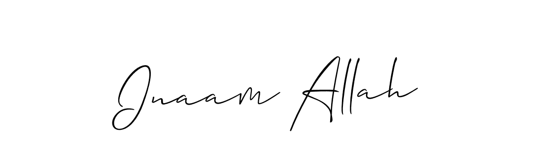 if you are searching for the best signature style for your name Inaam Allah. so please give up your signature search. here we have designed multiple signature styles  using Allison_Script. Inaam Allah signature style 2 images and pictures png