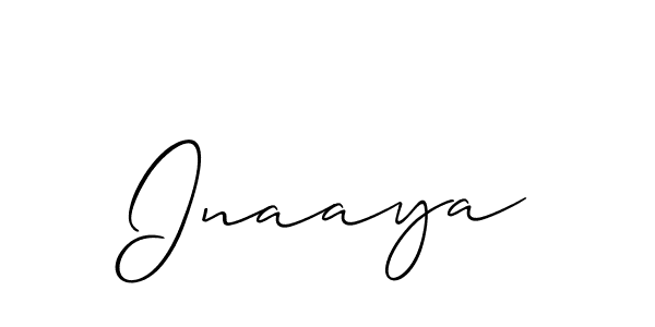 The best way (Allison_Script) to make a short signature is to pick only two or three words in your name. The name Inaaya include a total of six letters. For converting this name. Inaaya signature style 2 images and pictures png