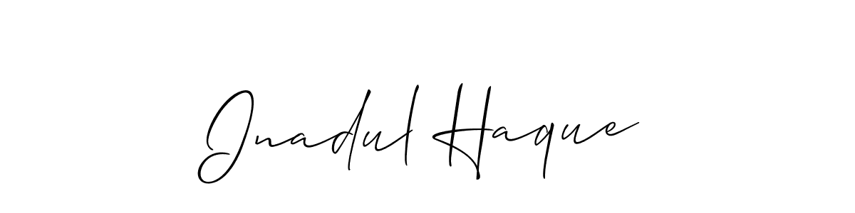 Similarly Allison_Script is the best handwritten signature design. Signature creator online .You can use it as an online autograph creator for name Inadul Haque. Inadul Haque signature style 2 images and pictures png