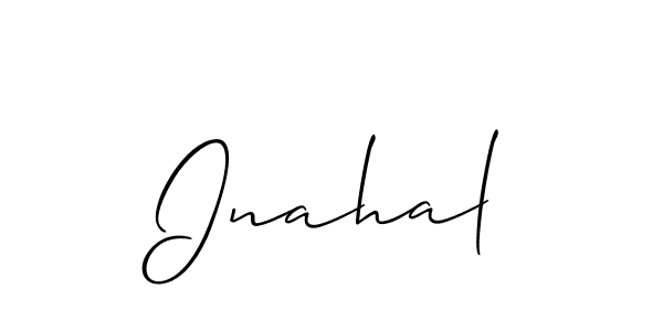 Allison_Script is a professional signature style that is perfect for those who want to add a touch of class to their signature. It is also a great choice for those who want to make their signature more unique. Get Inahal name to fancy signature for free. Inahal signature style 2 images and pictures png