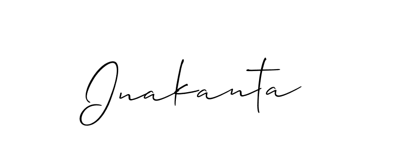 The best way (Allison_Script) to make a short signature is to pick only two or three words in your name. The name Inakanta include a total of six letters. For converting this name. Inakanta signature style 2 images and pictures png