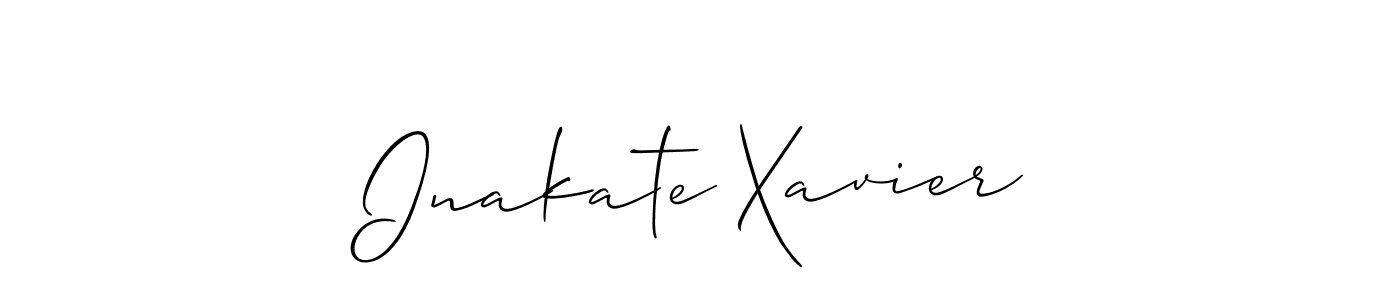 Use a signature maker to create a handwritten signature online. With this signature software, you can design (Allison_Script) your own signature for name Inakate Xavier. Inakate Xavier signature style 2 images and pictures png
