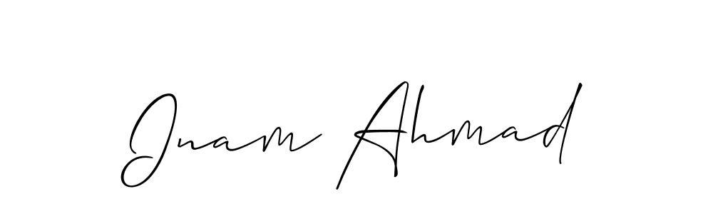It looks lik you need a new signature style for name Inam Ahmad. Design unique handwritten (Allison_Script) signature with our free signature maker in just a few clicks. Inam Ahmad signature style 2 images and pictures png