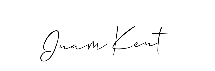 Also You can easily find your signature by using the search form. We will create Inam Kent name handwritten signature images for you free of cost using Allison_Script sign style. Inam Kent signature style 2 images and pictures png