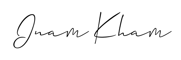 You should practise on your own different ways (Allison_Script) to write your name (Inam Kham) in signature. Don't let someone else do it for you. Inam Kham signature style 2 images and pictures png