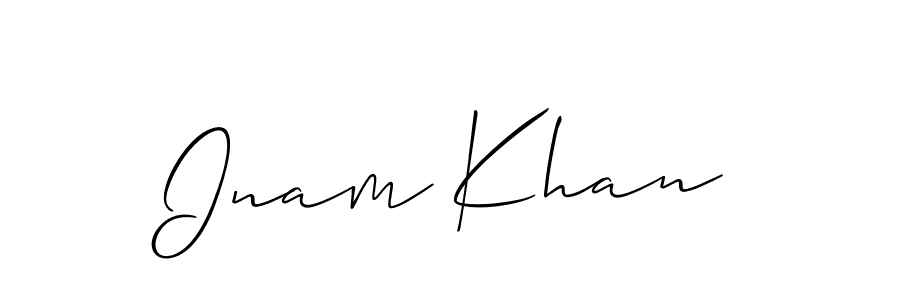 How to make Inam Khan signature? Allison_Script is a professional autograph style. Create handwritten signature for Inam Khan name. Inam Khan signature style 2 images and pictures png