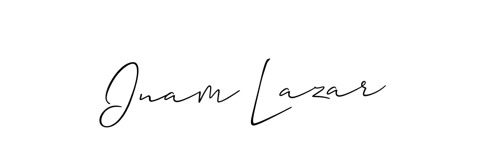 Also we have Inam Lazar name is the best signature style. Create professional handwritten signature collection using Allison_Script autograph style. Inam Lazar signature style 2 images and pictures png