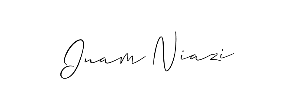 The best way (Allison_Script) to make a short signature is to pick only two or three words in your name. The name Inam Niazi include a total of six letters. For converting this name. Inam Niazi signature style 2 images and pictures png