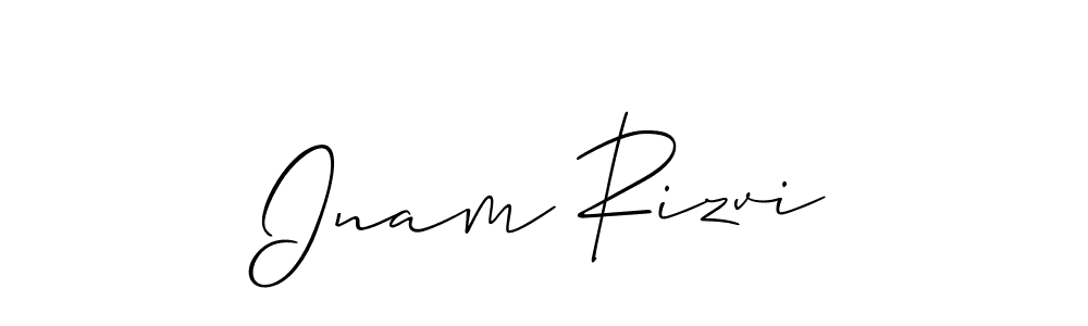 Also You can easily find your signature by using the search form. We will create Inam Rizvi name handwritten signature images for you free of cost using Allison_Script sign style. Inam Rizvi signature style 2 images and pictures png