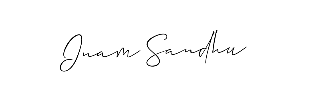 The best way (Allison_Script) to make a short signature is to pick only two or three words in your name. The name Inam Sandhu include a total of six letters. For converting this name. Inam Sandhu signature style 2 images and pictures png