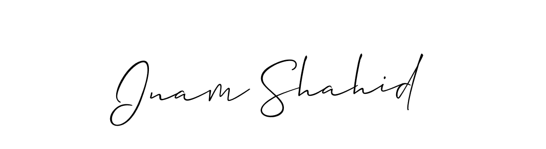 Similarly Allison_Script is the best handwritten signature design. Signature creator online .You can use it as an online autograph creator for name Inam Shahid. Inam Shahid signature style 2 images and pictures png