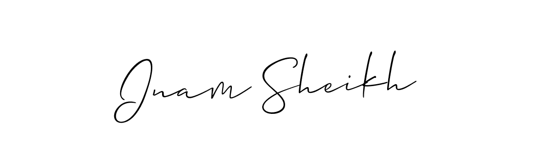 The best way (Allison_Script) to make a short signature is to pick only two or three words in your name. The name Inam Sheikh include a total of six letters. For converting this name. Inam Sheikh signature style 2 images and pictures png