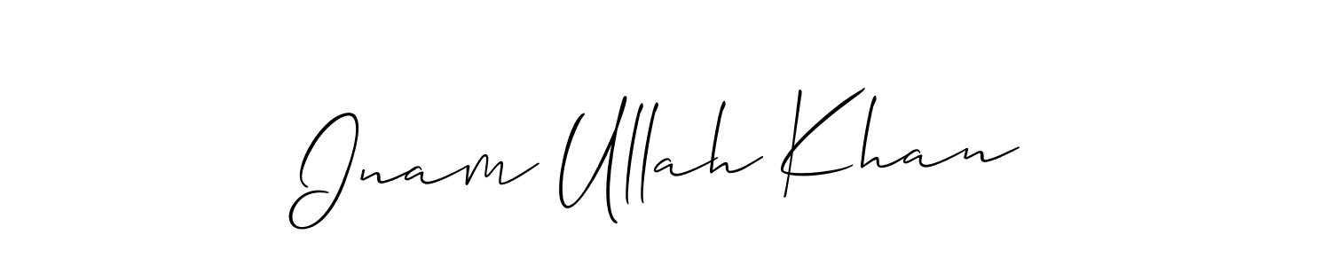 The best way (Allison_Script) to make a short signature is to pick only two or three words in your name. The name Inam Ullah Khan include a total of six letters. For converting this name. Inam Ullah Khan signature style 2 images and pictures png