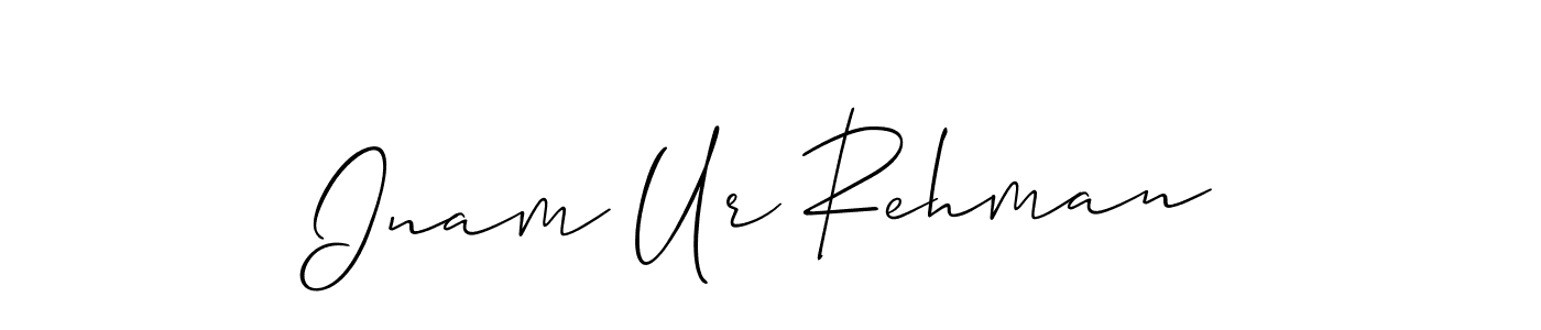 How to make Inam Ur Rehman signature? Allison_Script is a professional autograph style. Create handwritten signature for Inam Ur Rehman name. Inam Ur Rehman signature style 2 images and pictures png
