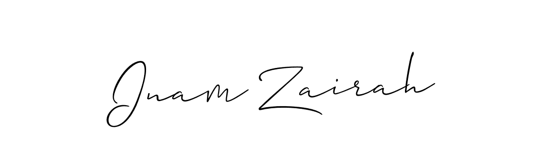 Inam Zairah stylish signature style. Best Handwritten Sign (Allison_Script) for my name. Handwritten Signature Collection Ideas for my name Inam Zairah. Inam Zairah signature style 2 images and pictures png