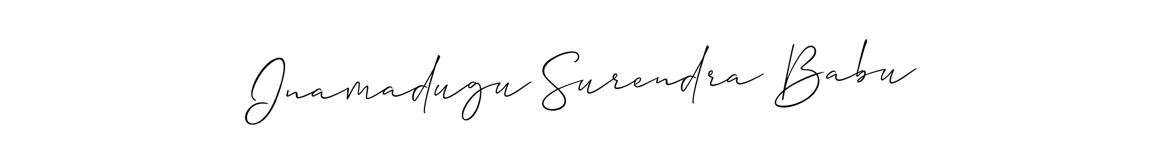 Use a signature maker to create a handwritten signature online. With this signature software, you can design (Allison_Script) your own signature for name Inamadugu Surendra Babu. Inamadugu Surendra Babu signature style 2 images and pictures png