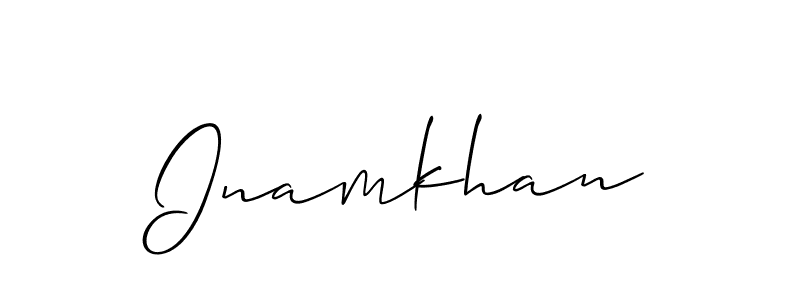 How to Draw Inamkhan signature style? Allison_Script is a latest design signature styles for name Inamkhan. Inamkhan signature style 2 images and pictures png