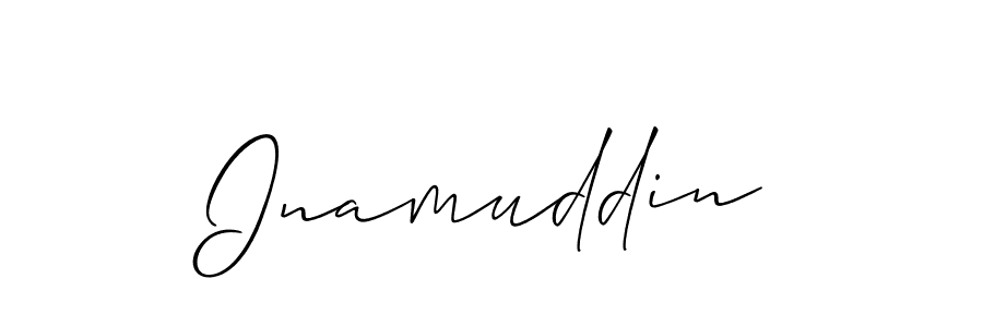 It looks lik you need a new signature style for name Inamuddin. Design unique handwritten (Allison_Script) signature with our free signature maker in just a few clicks. Inamuddin signature style 2 images and pictures png