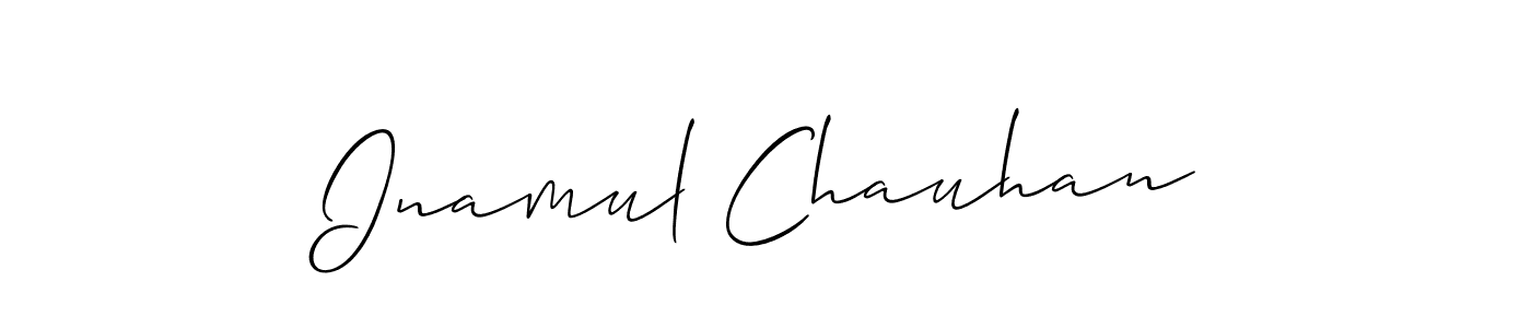 You should practise on your own different ways (Allison_Script) to write your name (Inamul Chauhan) in signature. don't let someone else do it for you. Inamul Chauhan signature style 2 images and pictures png