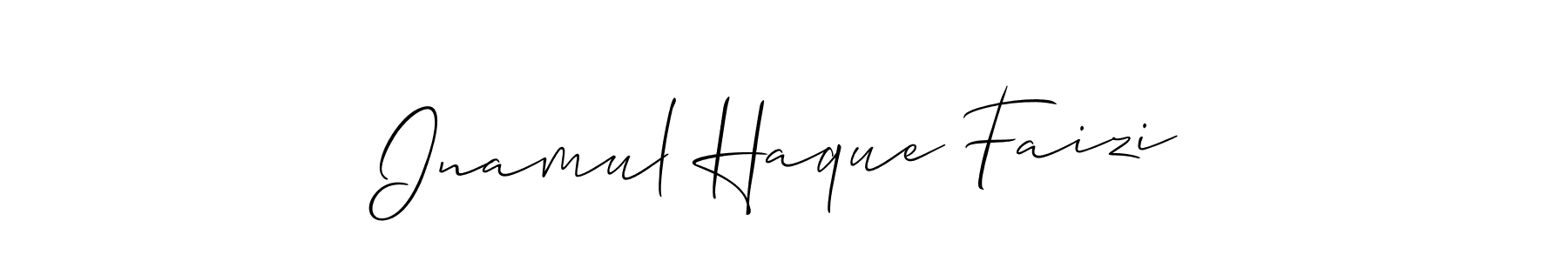 Also You can easily find your signature by using the search form. We will create Inamul Haque Faizi name handwritten signature images for you free of cost using Allison_Script sign style. Inamul Haque Faizi signature style 2 images and pictures png