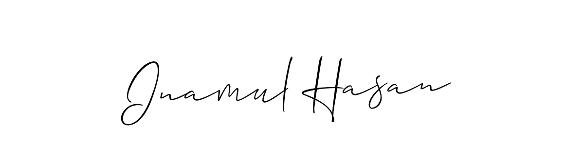 The best way (Allison_Script) to make a short signature is to pick only two or three words in your name. The name Inamul Hasan include a total of six letters. For converting this name. Inamul Hasan signature style 2 images and pictures png