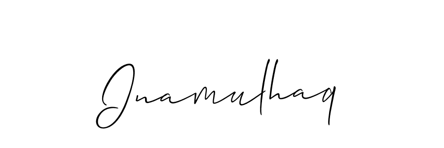 Use a signature maker to create a handwritten signature online. With this signature software, you can design (Allison_Script) your own signature for name Inamulhaq. Inamulhaq signature style 2 images and pictures png