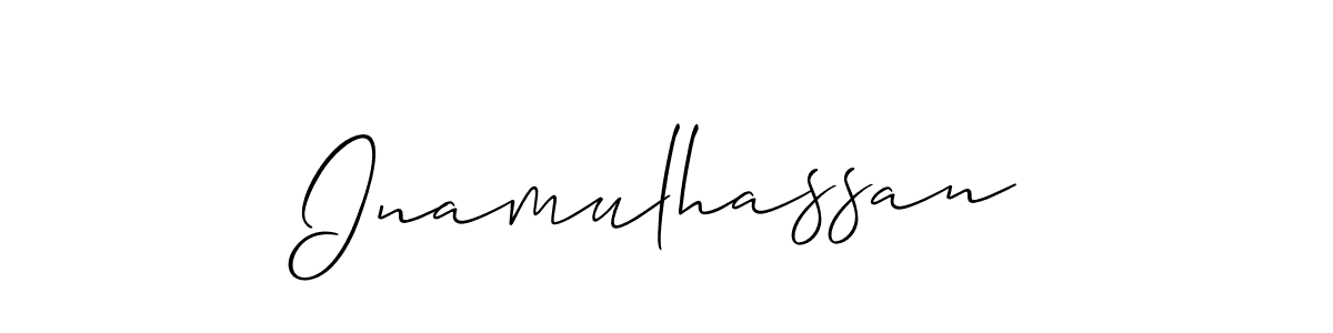 How to make Inamulhassan signature? Allison_Script is a professional autograph style. Create handwritten signature for Inamulhassan name. Inamulhassan signature style 2 images and pictures png