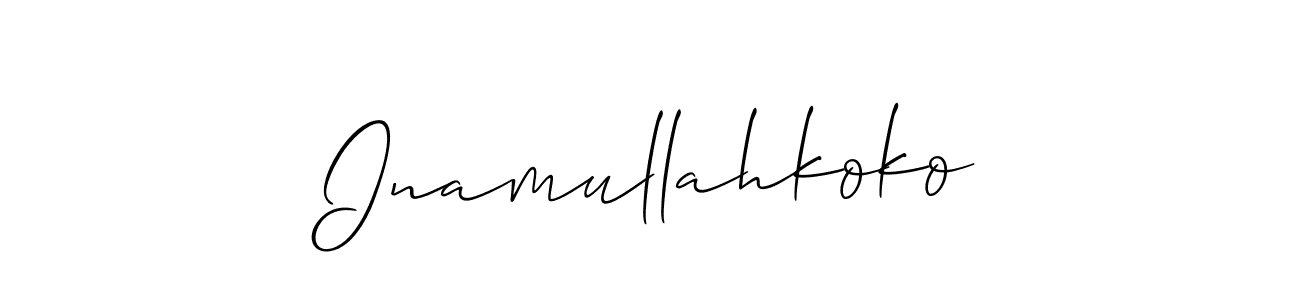 Make a short Inamullahkoko signature style. Manage your documents anywhere anytime using Allison_Script. Create and add eSignatures, submit forms, share and send files easily. Inamullahkoko signature style 2 images and pictures png