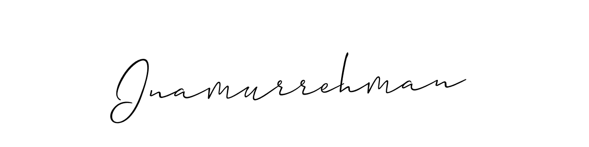 How to make Inamurrehman signature? Allison_Script is a professional autograph style. Create handwritten signature for Inamurrehman name. Inamurrehman signature style 2 images and pictures png