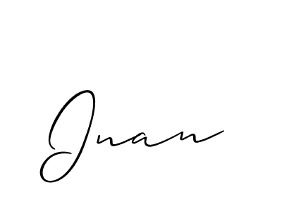 Create a beautiful signature design for name Inan. With this signature (Allison_Script) fonts, you can make a handwritten signature for free. Inan signature style 2 images and pictures png