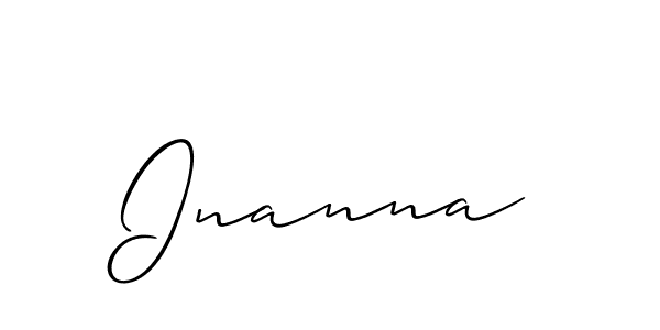 Design your own signature with our free online signature maker. With this signature software, you can create a handwritten (Allison_Script) signature for name Inanna. Inanna signature style 2 images and pictures png