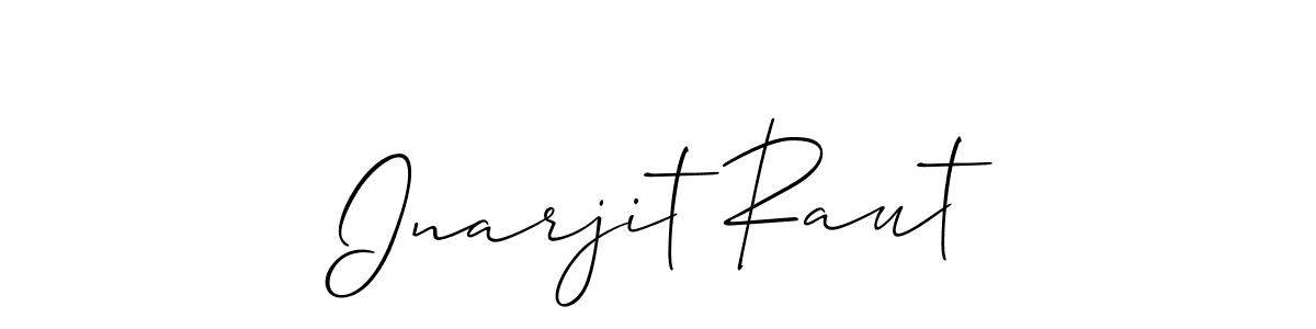 How to Draw Inarjit Raut signature style? Allison_Script is a latest design signature styles for name Inarjit Raut. Inarjit Raut signature style 2 images and pictures png