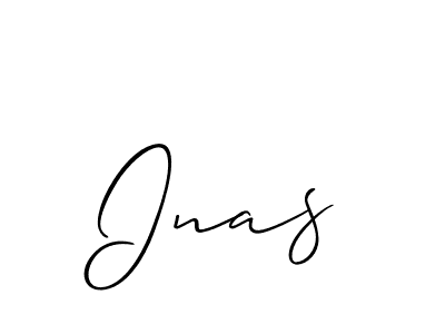 Inas stylish signature style. Best Handwritten Sign (Allison_Script) for my name. Handwritten Signature Collection Ideas for my name Inas. Inas signature style 2 images and pictures png