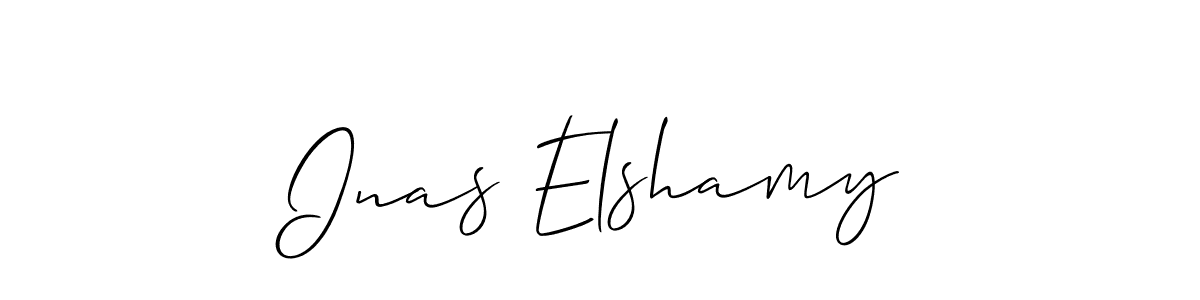 Make a beautiful signature design for name Inas Elshamy. With this signature (Allison_Script) style, you can create a handwritten signature for free. Inas Elshamy signature style 2 images and pictures png