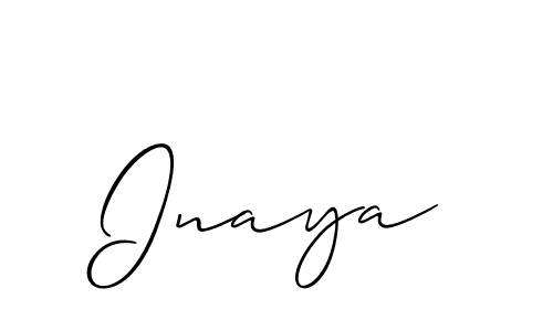 Also we have Inaya name is the best signature style. Create professional handwritten signature collection using Allison_Script autograph style. Inaya signature style 2 images and pictures png